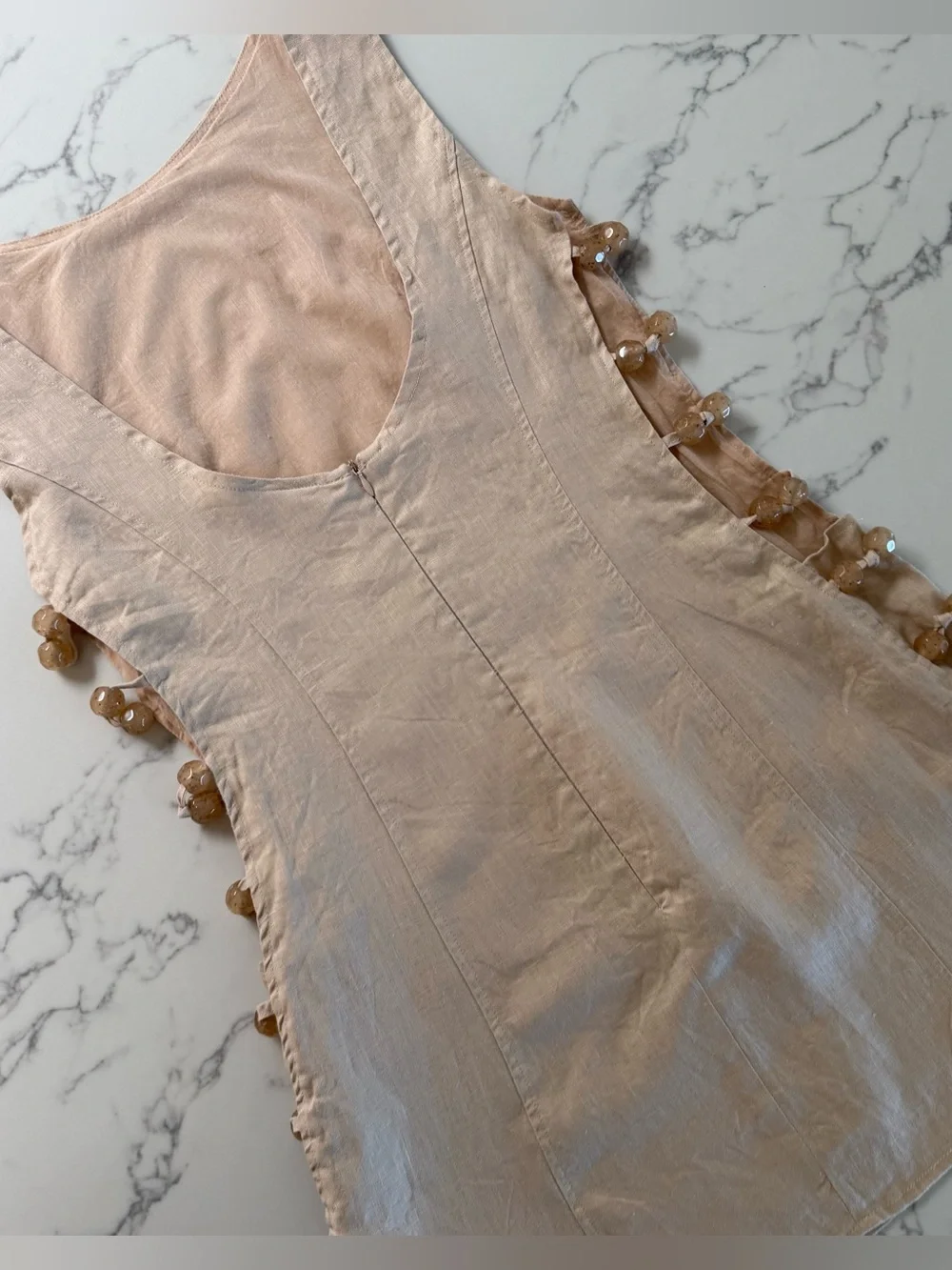 VRG GRL Tia Linen Mini Dress - Oatmeal - Size 10 - Picture 5 of 8